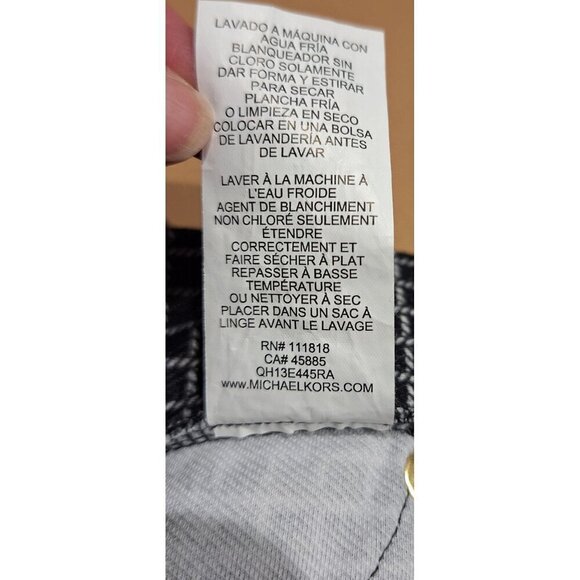 EUC Michael Kors Womens Leggings Slacks Pants Black White Check/Size Large - Picture 6 of 6